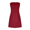 thumbnail image 5 of Patlollav Summer Dresses for Womens Beach Solid Color Sundress Pockets Boho Tank Dress, 5 of 6
