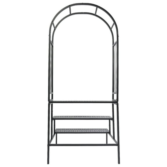 Black 3-Tier Iron Plant Stand - 64.96" Tall Flower Shelf with 33lbs Capacity per Tier for Indoor/Outdoor