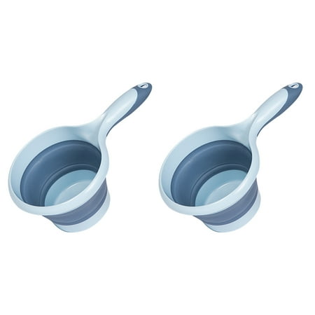 

2Pcs Kitchen Folding Handle Bailer Hanging Portable Water Scoops (Random Color)
