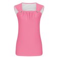 thumbnail image 4 of AherBiu Summer Tank Tops for Women Ruched Square Neck Wide Strap Casual Comfy Fitting Shirts Camisole, 4 of 5