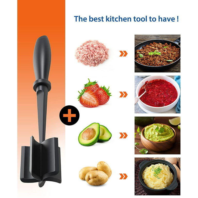 Meat Chopper, Heat Resistant Meat Masher for Ground Beef, Hamburger Meat, 5  Curve Blade Hamburger Chopper, Ground Meat Smasher Ground Beef Chopper, Mix  and Chop Kitchen Tool & Meat Browning Utensil 