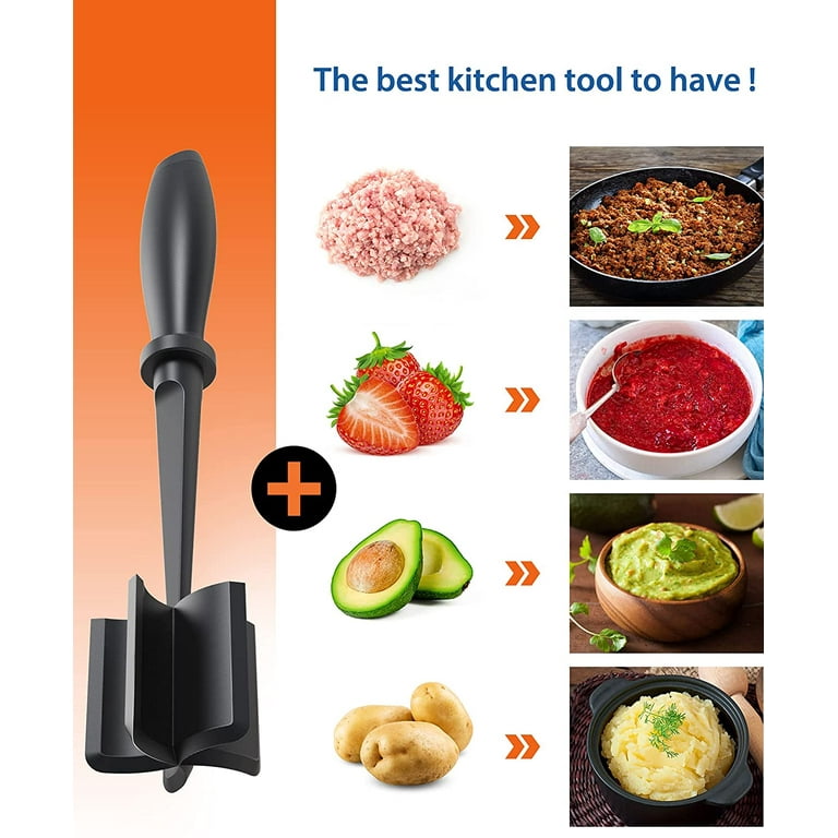 Gumball Meat Chopper, Ground Beef Chopper, Heat Resistant Meat Chopper for Ground Beef, Hamburger Meat, Turkey and More, Nylon Hamburger Chopper and Non-Stick