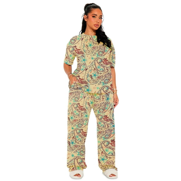 Conjunto De Pijama Shendy Vendy 2 Piezas Para Mujer Elegante Camisa Pantalon