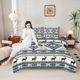 thumbnail image 5 of Feelyou Tribal Boho Aztec Bedding Comforter Set for Women, Rustic Farmhouse Deer Twin Comforter Sets, Western Retro Fashion Reversible Bedding Set, Super Cozy Room Decor, 2pcs, 5 of 9