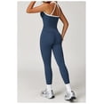thumbnail image 3 of AEXTO Two Piece Color Block Womens Workout Sets Cross Back Tank Top Matching High Waist Leggings Sets Gym Outfits Activewear, 3 of 5