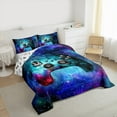 thumbnail image 3 of Manfei 3D Cyan Gamepad Full Size Comforter Sets, Mystic Glitter Galaxy Bedding Comforter Set, Teen Boy Girl Kid Reversible Bedding Sets, Lightweight Room Decor, 3-Piece, 3 of 8