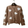 thumbnail image 4 of Ketyyh-chn99 Cardigans Draped Open Front Cropped Cardigan Long Sleeve Knit Outwear Khaki,M, 4 of 5