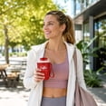 thumbnail image 5 of Coffee Travel Mug Black Insulated Stainless Steel 1 Pack with Carrying Strap for on The Go, 5 of 5
