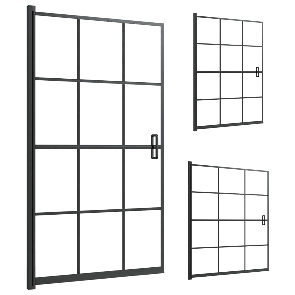 vidaXL Shower Enclosure ESG 31.5"x55.1" Black