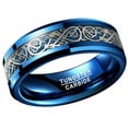 thumbnail image 6 of Wedding Rings Men & Women 8mm Blue Tungsten Wedding Band Silver Celtic Knot, 6 of 7