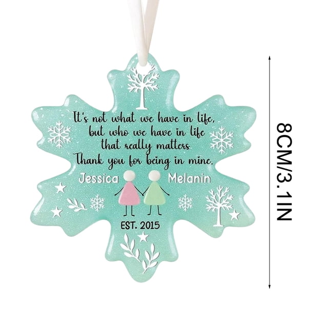 Adornos Navideños de Cristal Marino para Árbol de Navidad, Colgantes Acrílicos 2D | Regalo Navideño Artesanal para Celebrar La Amistad y La Amistad