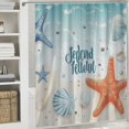 thumbnail image 6 of Orinice Beach Bathroom Shower Curtain Set, Ocean Animals Bathroom Curtain with 12 Hooks, Non-Slip Bathroom Rugs, Toilet Lid Cover, U Toilet Mat for Ocean Beach Theme Bathroom Decoration 69x72, 6 of 7