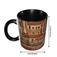 thumbnail image 3 of Roma Building Old Coffee Mug Fun Custom Ceramic Mugs 11oz Black, 3 of 5