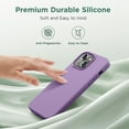 thumbnail image 4 of Designed for iPhone 15 Case,Silicone Ultra Slim Shockproof Protective Phone Case with [Soft Anti-Scratch Microfiber Lining], 6.1 inch, Light Purple, 4 of 11