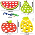 thumbnail image 3 of Paquete de 4 juguetes de cordones de madera, rompecabezas educativos para actividades de enhebrado, aprendizaje de habilidades motoras finas, juguete de viaje, juego de enhebrado de frutas de madera p, 3 of 5