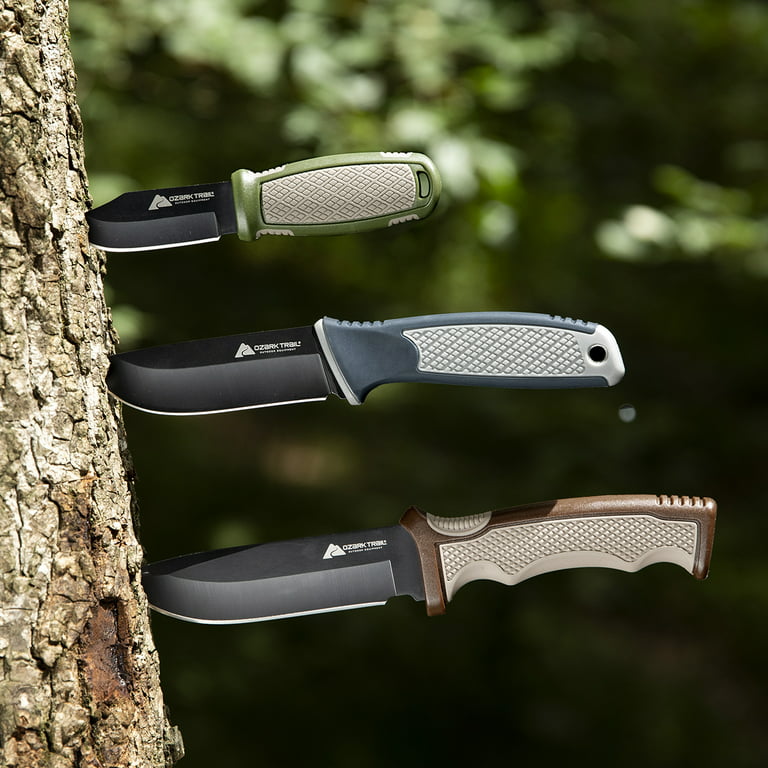 Ozark Trail Fixed Blade Knife Hunting Set, 3 Pieces 