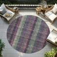 thumbnail image 6 of Addison Rugs Chantille Indoor/Outdoor Transitional Plaid Plum Washable Round Rug, 8' x 8', 6 of 6