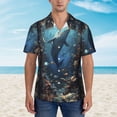 thumbnail image 2 of Fuzoiu Underwater Dolphin Print Hawaiian Shirt for Men, Summer Beach Casual Short Sleeve Button Down Shirts, Men’s Beach Summer Shirts with Pocket,Medium, 2 of 7