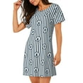 thumbnail image 2 of Naloa Nautical1 Print Women Nightgowns,Womens Loungewear,Short Sleeve Sleepwear,Comfy Ladies Nightdress, 2 of 6
