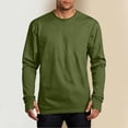 thumbnail image 2 of SHTXOZHI Men's Long Sleeve Shirts Solid Color Crew Neck Sport Tops Sun Protection Casual Fall Winter Layering Tee Shirts, 2 of 7