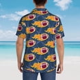 thumbnail image 4 of Balery Burning Rugby Balls Camisas hawaianas de manga corta para hombre, camisas playeras de corte holgado, camisas de vacaciones con botones,X-Large, 4 of 7