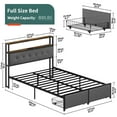 thumbnail image 3 of Full Size LED Light Bed Frame with Storage Headboard and USB Ports,Bed Platform with Drawers, RGB Lights, 3 of 9