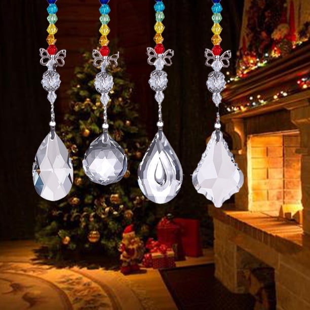 Atrapasol De Cristal Con Doble Espiral - 45 Cm, Colgante Decorativo Con Bolas De Colores, Para Ventanas, Jardín O Terrazas