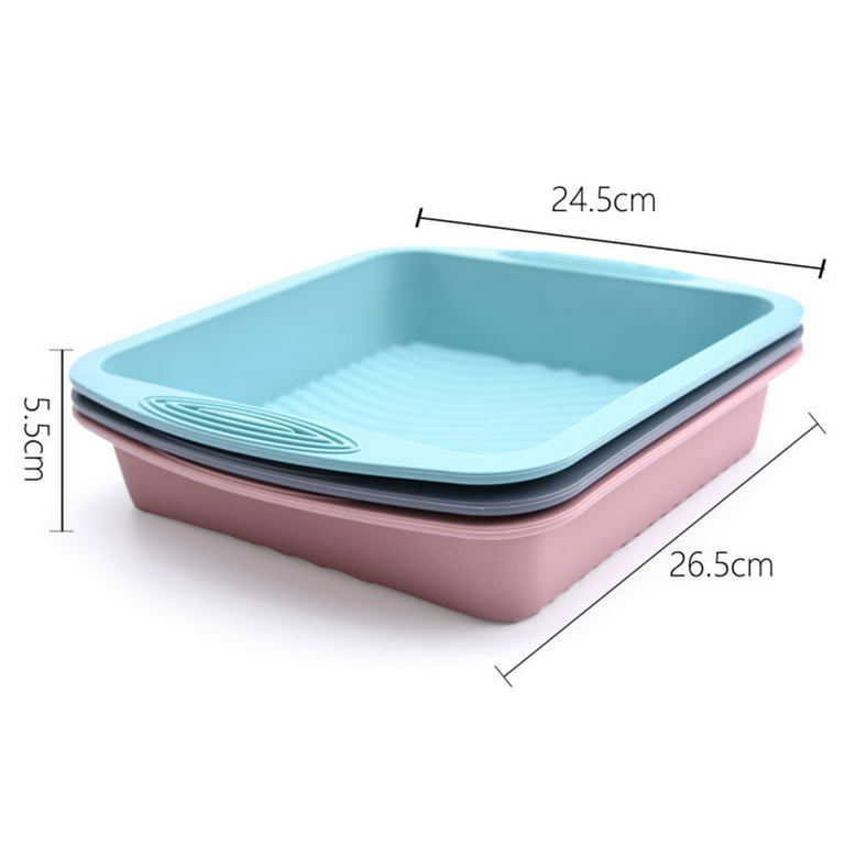 SILIVO 8 inch Silicone Square Cake Pan, 8x8 Baking Pan - Set of 2 -  Nonstick Silicone Cake Molds, Silicone Baking Molds for Brownies, Cakes and