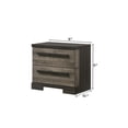 thumbnail image 3 of 1pc Contemporary 2-Drawer Nightstand Brown Gray Finish Wooden Bedroom Furniture, 3 of 4
