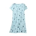 thumbnail image 2 of Sakmal Moomoo Nightgowns for Women Cute Cotton Loungewear Starts Blue Short Sleeve Nightgowns, 2 of 6