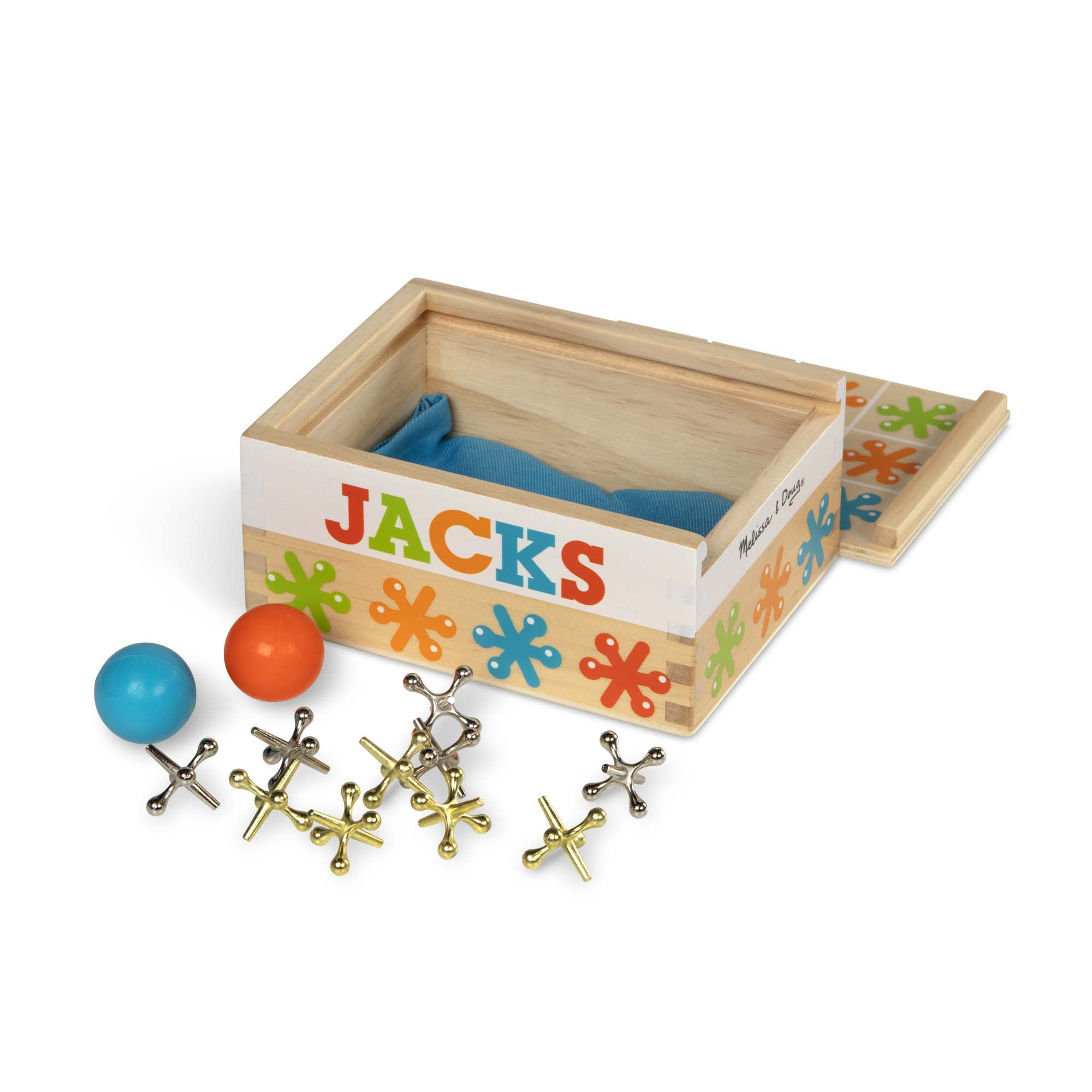 Melissa & Doug Jacks Game with 10 Playing Pieces & 2 Balls in Wooden