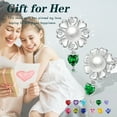 thumbnail image 5 of Fasjewly Flower Natural Pearl Earrings,925 Sterling Silver Heart Birthstone Stud Earrings Birthday Anniversary Christmas Jewelry Gifts for Women / Wife / Lovers, 5 of 11