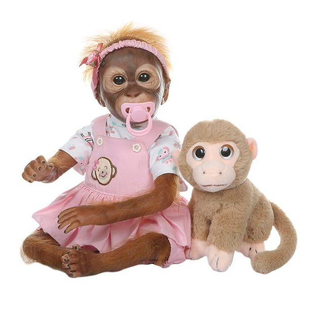 Mono bebé Reborn de 21 pulgadas 52 CM, pintura detallada hecha a mano, muñeca recién nacida, juguete de arte coleccionable para niños mayores de 3 año Baoblaze Reborn Monkey Dolls