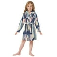 thumbnail image 6 of FORMRS Niños Bathrobe Unisex Hooded Robe Soft Plush Pajamas Sleepwear, Size 10-12T, Pink Stripes, 6 of 7