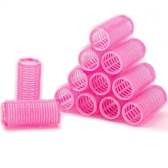 12 Pcs Plastic Hair Rollers Set,1.5cm/0.6in Heatless Rollers Hair Curlers,Self Grip Rollers Hairdressing Curlers Tools for DIY Hairdressing Hair Salon (Random Color)