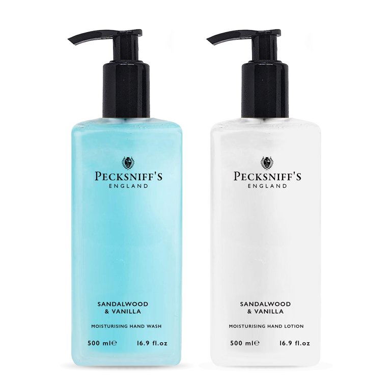 Pecksniffs Sandalwood and Vanilla Hand Wash and Body Lotion Set