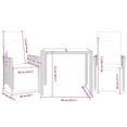 thumbnail image 2 of vidaXL 3 Piece Patio Bistro Set with Cushions Brown Poly Rattan, 2 of 9