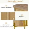 thumbnail image 3 of Williamspace 47.2" Sideboard Buffet Cabinet with Storage, Modern 2-Door Accent Dining Cabinet with Gold Trim & Woven Rattan Doors for Living Room Dinning Room Kitchen, Oak, 3 of 9