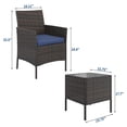 thumbnail image 2 of 3 Piece Patio Furniture Set, Rattan Outdoor Furniture with 2 Chairs & Coffee Table, 2 of 8