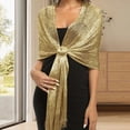 thumbnail image 3 of Yesbay Women Sparkling Shawl Metallic Wire Bridesmaid Scarves Wraps with Scarf Button Wedding Party Accessories, 3 of 7