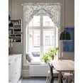 thumbnail image 4 of Beige Boho Floral Swag Valances for Windows, Small Curtains Drapes, Medieval Vintage Ethnic Flower Abstract Kitchen Window Curtains Over Sink Window Treatment Valance for Bedroom/Bathroom 56"x36", 4 of 5