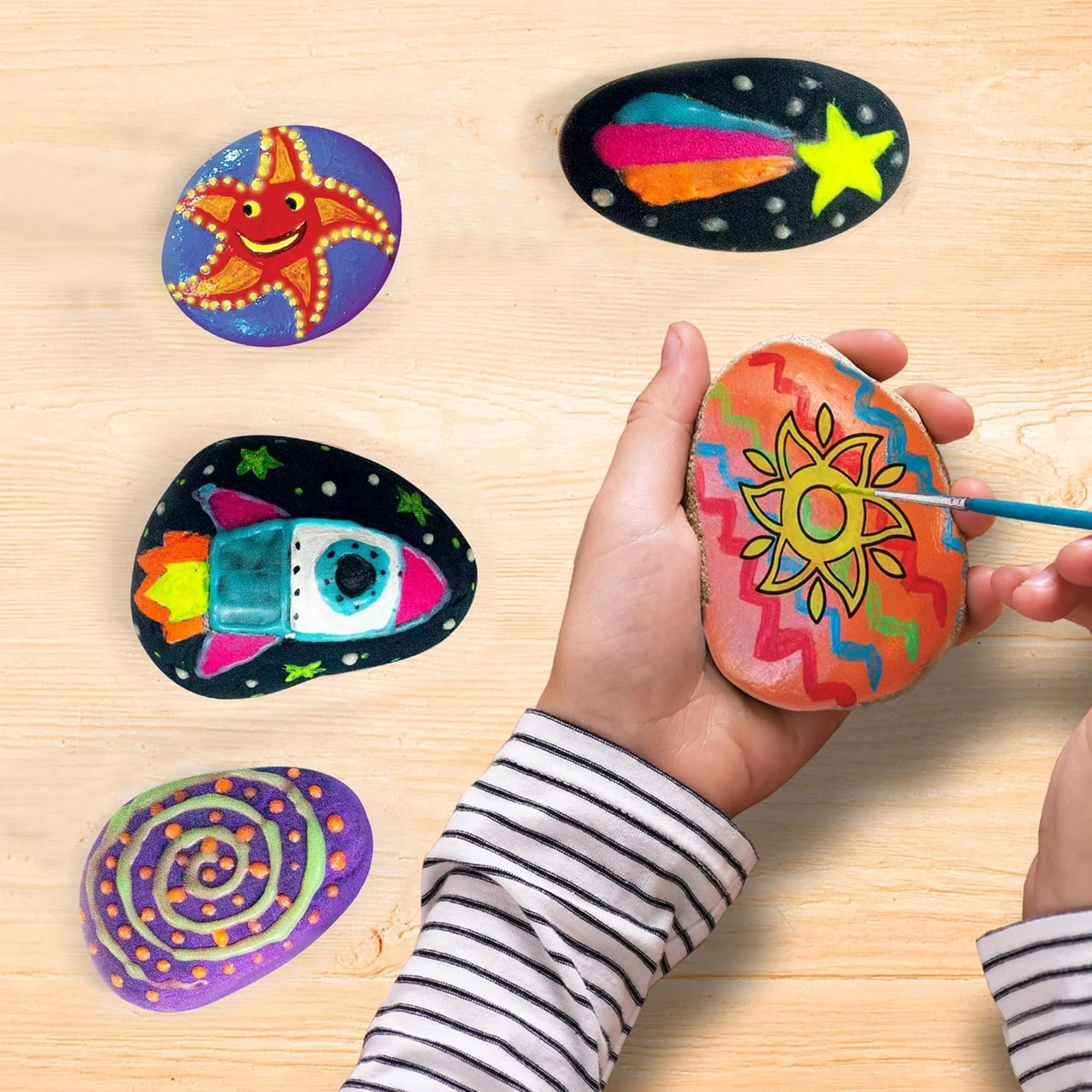 (2 pack) Joyfy Glow in the Dark Rock Painting Arts and Crafts Kit, Creative Fun for Kids Ages 6+