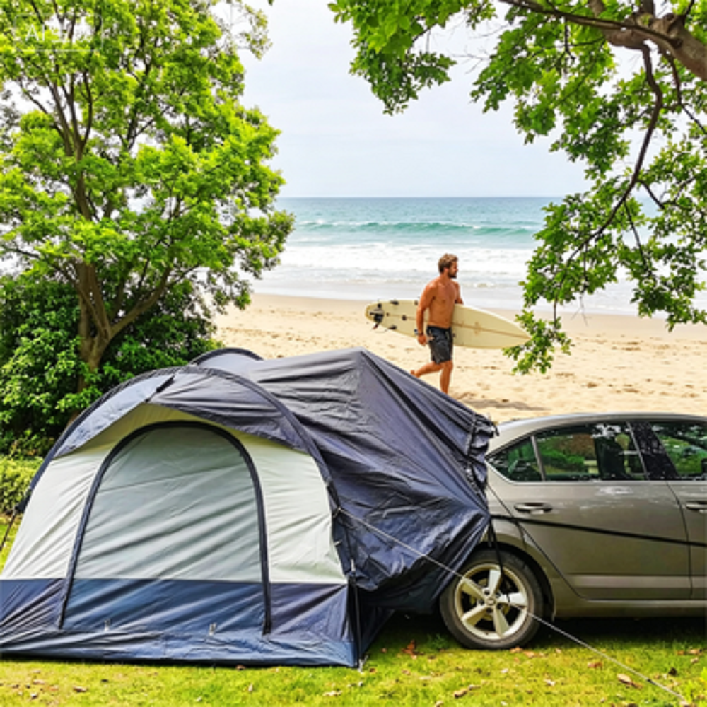 Portable Self-Driving Camping Tunnel Side Car Awning, Professional Sun Protection Tent for Outdoor SUV Rear Tailgate