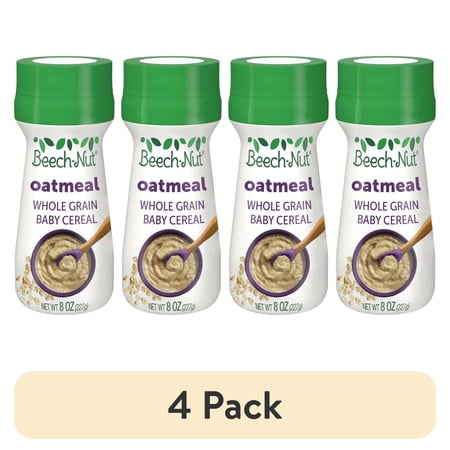 (4 pack) Beech-Nut Stage 1 Oatmeal Baby Cereal, 8 oz Canister