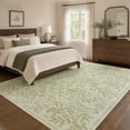 thumbnail image 3 of TURCURNO Non Slip Cream Green Area Rugs for Bedroom,Soft Low Pile Boho Farmhouse 6x9 Area Rugs Vintage Botanical Willow Leaf Print Rug for Living Room, 3 of 11