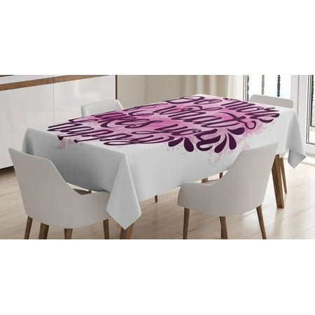 

Quote Tablecloth Do More of What Makes You Happy Slogan with Watercolor Brush Strokes Background Rectangular Table Cover for Dining Room Kitchen 60 X 90 Inches Pink and Purple by Ambesonne
