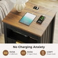 thumbnail image 4 of Nightstand with Charging Station, 2 Drawers, Gun Drawer, and 3-Color Motion Sensor LED Lights – Smart Bedside Table for Bedroom or Room, Black, 4 of 8