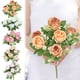 thumbnail image 1 of Ramo de flores de seda - Arreglo de dalias, rosas y hortensias, 33 cm de alto, decoración para el hogar y la boda, 1 of 7