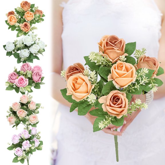Artificial Flowers for Decoration, Simulated Bouquet Of Home Decoration Flowers Simulated Rose Bouquet Of Small Handlebars Of Roses