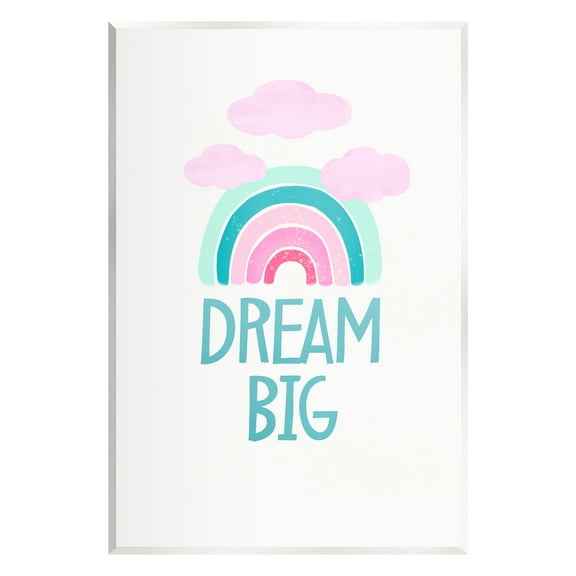 Stupell Industries Dream Big Rainbow & Clouds Nature Painting Unframed Art Print Wall Art, 10 x 15